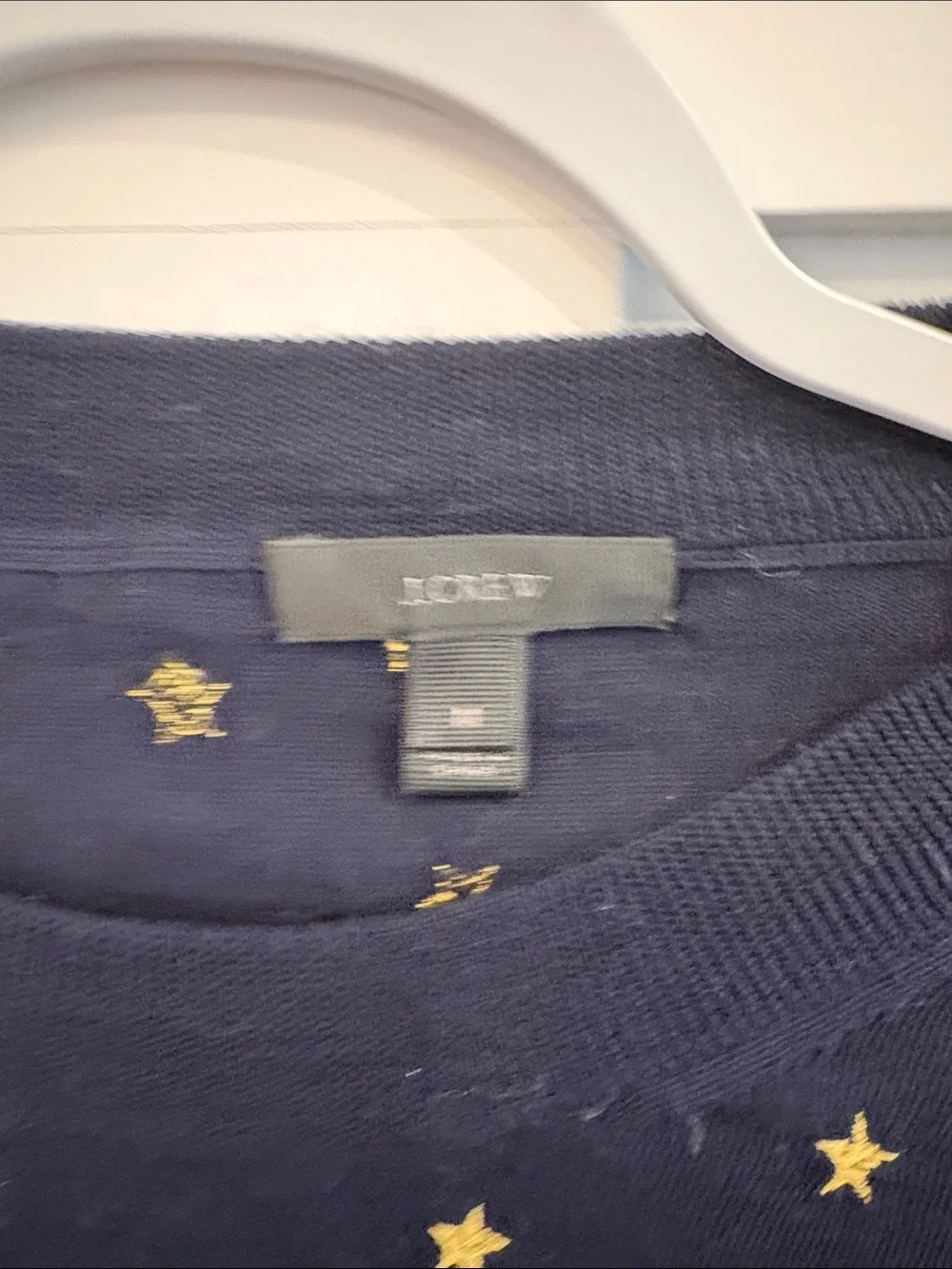 J. Crew Navy Crewneck Sweater with Gold Star Print